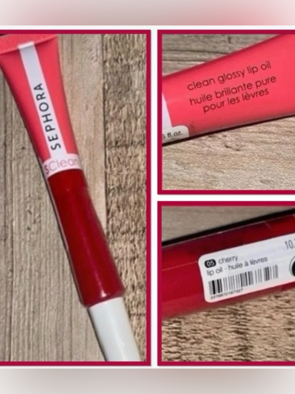 Sephora Clean Glossy Lip Oil ~ Cherry